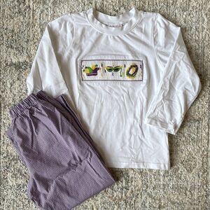 The Smocking Place Mardi Gras top & pants set, size 5